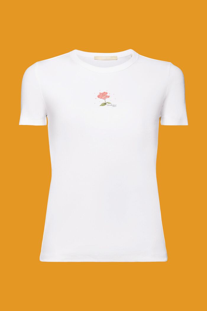T-shirt med print på fronten, WHITE, detail image number 6