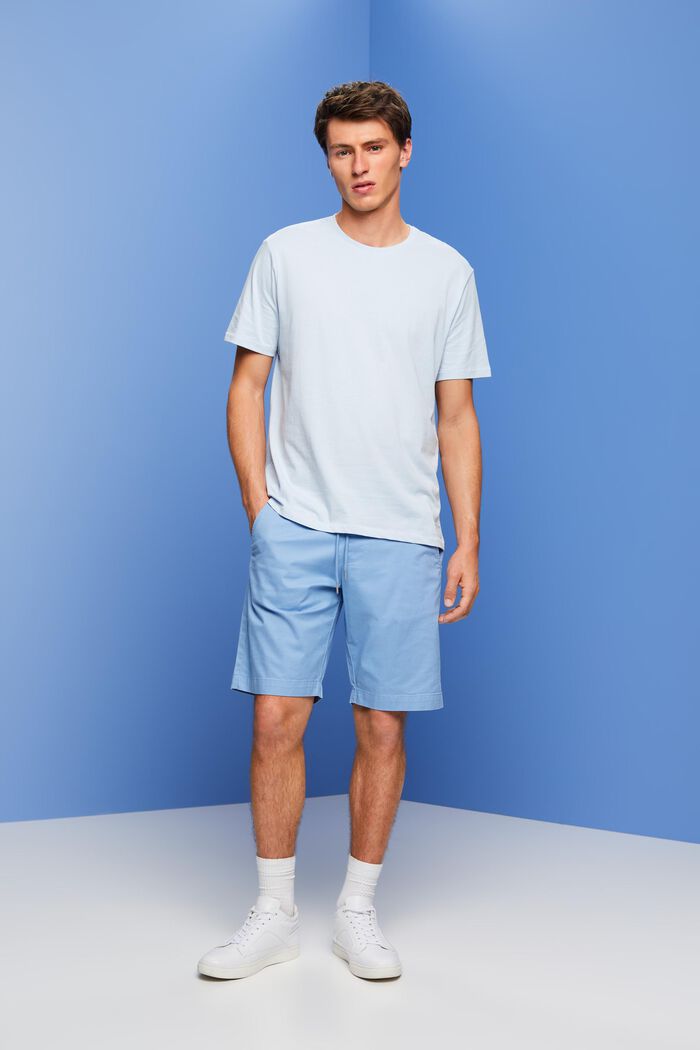 Jersey-T-shirt med print på ryggen, 100 % bomuld, PASTEL BLUE, detail image number 4