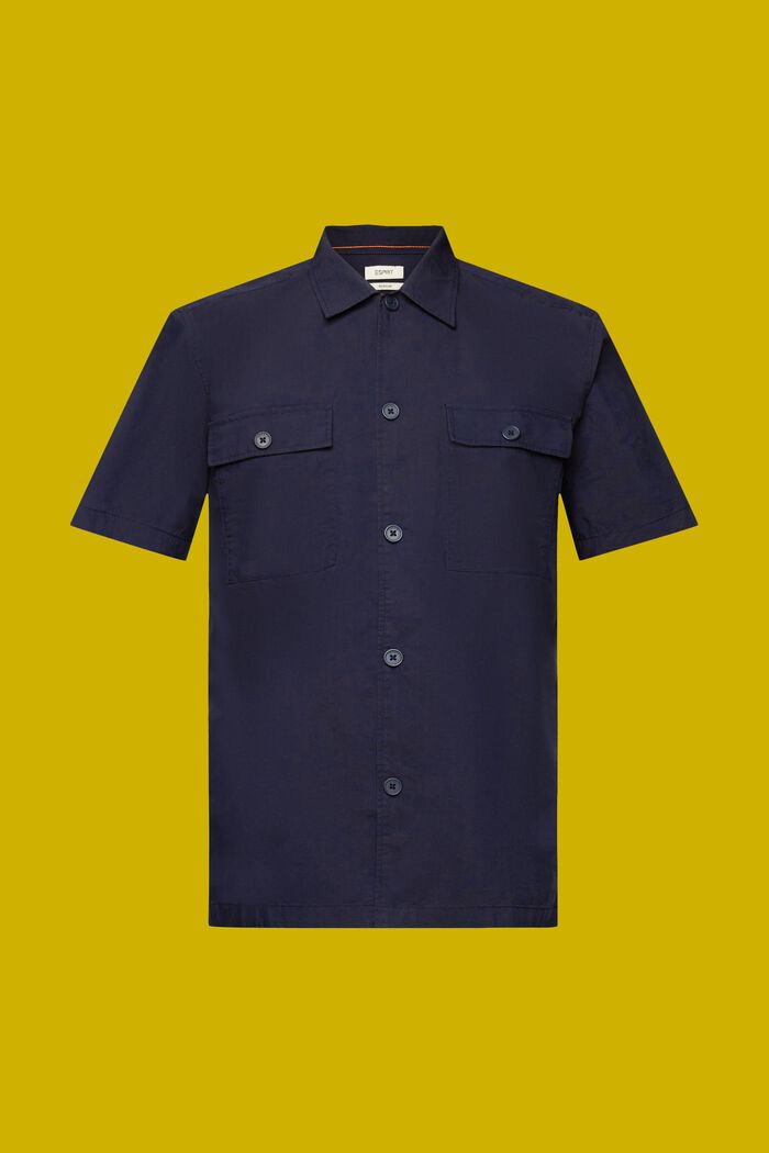 Skjorte med korte ærmer, bomuldsmiks, NAVY, detail image number 5