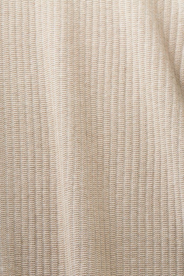 Tofarvet pullover i ribstrik, LIGHT TAUPE, detail image number 5