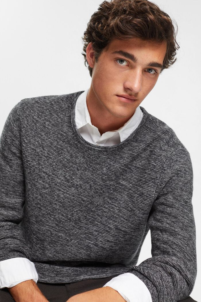 Marmoreret striksweater