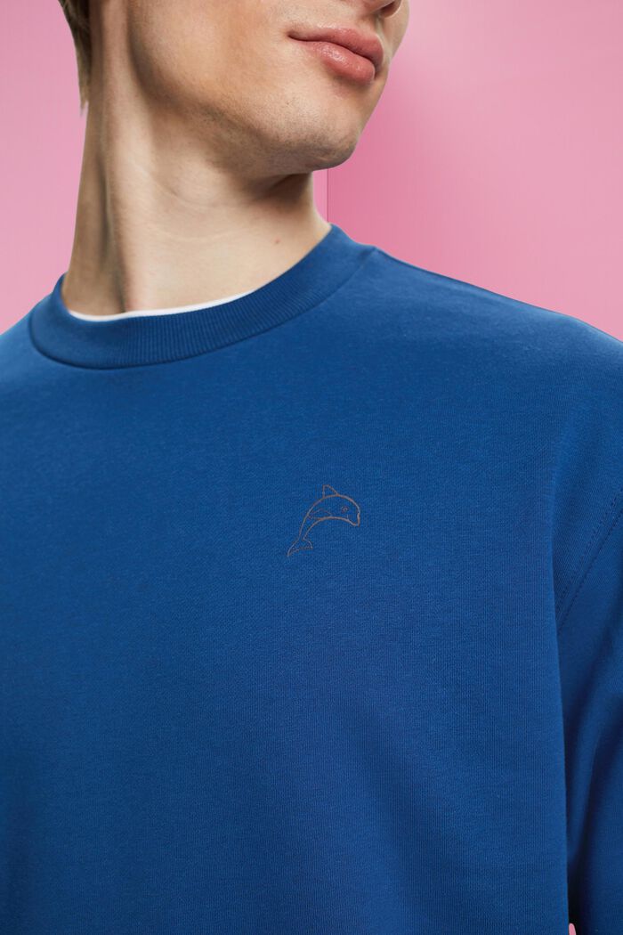 Sweatshirt med lille delfinprint, BRIGHT BLUE, detail image number 2