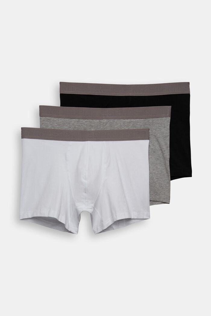 Multipakke med lange shorts i bomuldsstretch til mænd, WHITE, overview