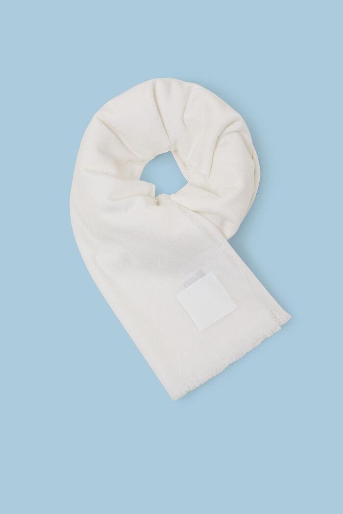 Tørklæde i børstet uldmiks, OFF WHITE, detail image number 0