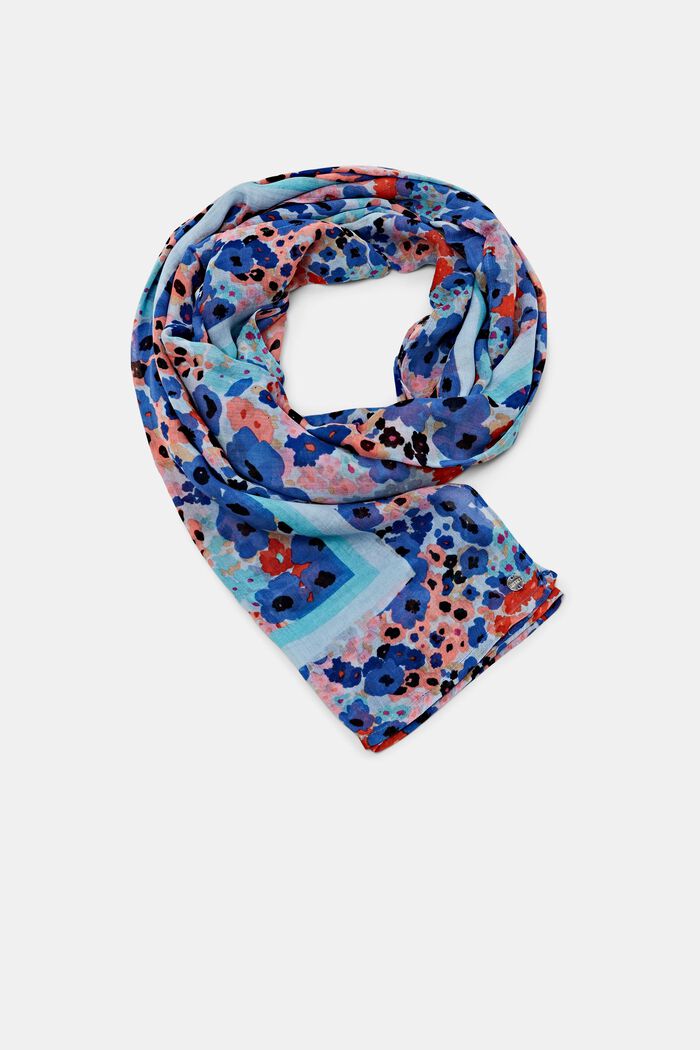 Blomstret sjal, BLUE, detail image number 0