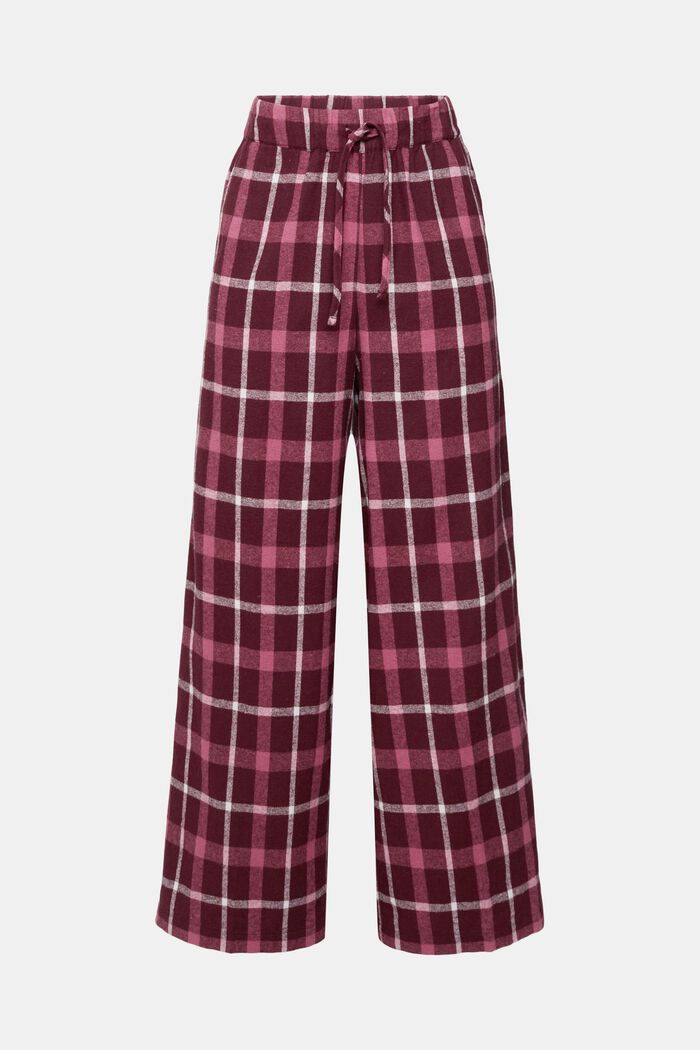 Ternede pyjamasbukser i bomuldsflonel, BORDEAUX RED, detail image number 2