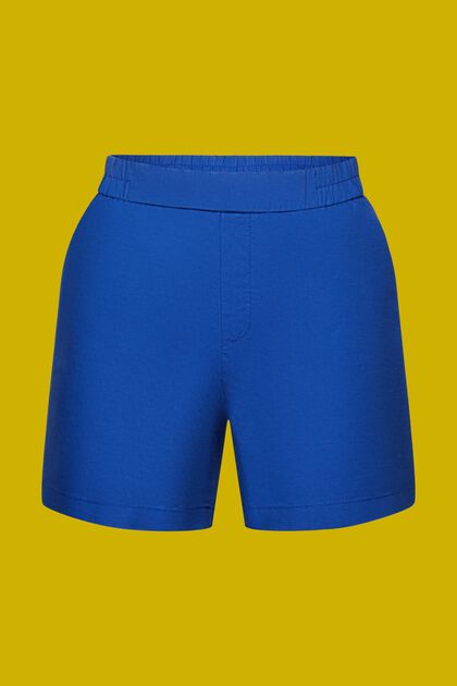 Pull on-shorts, hør-/bomuldsmiks