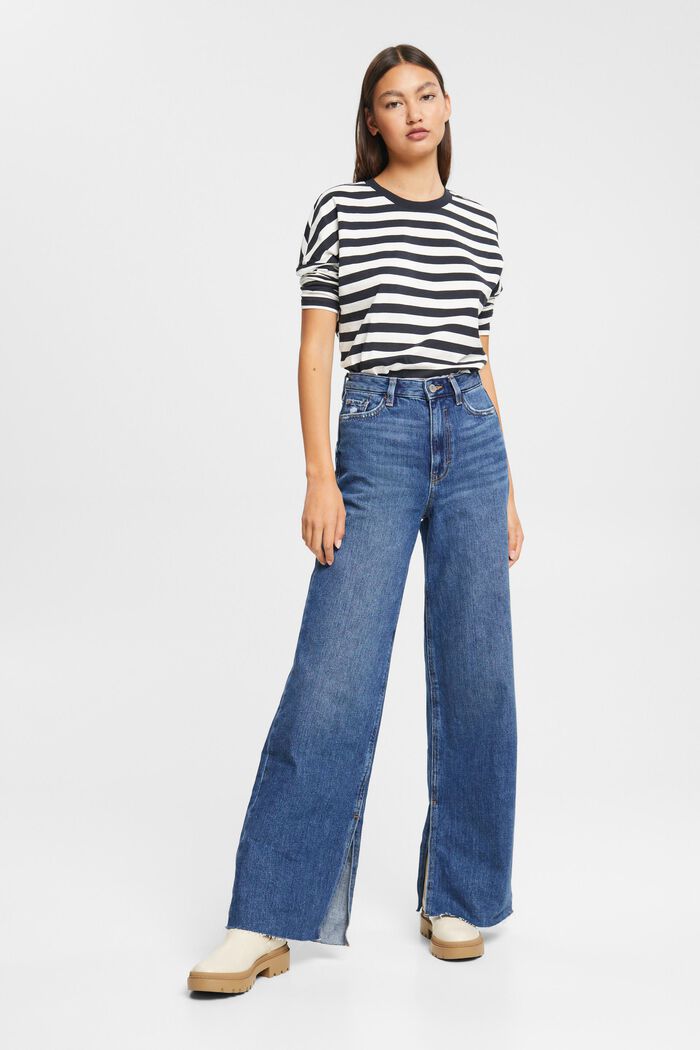 Jeans med vide ben, 100% bomuld