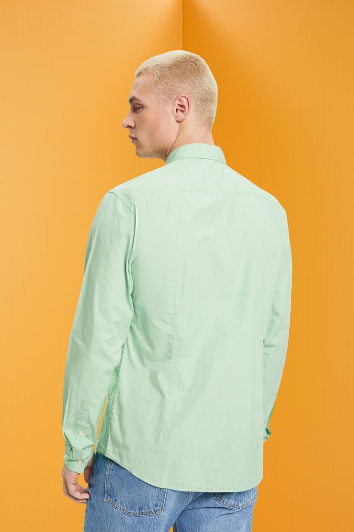 Slim fit-skjorte i bæredygtig bomuld, PASTEL GREEN, detail image number 3