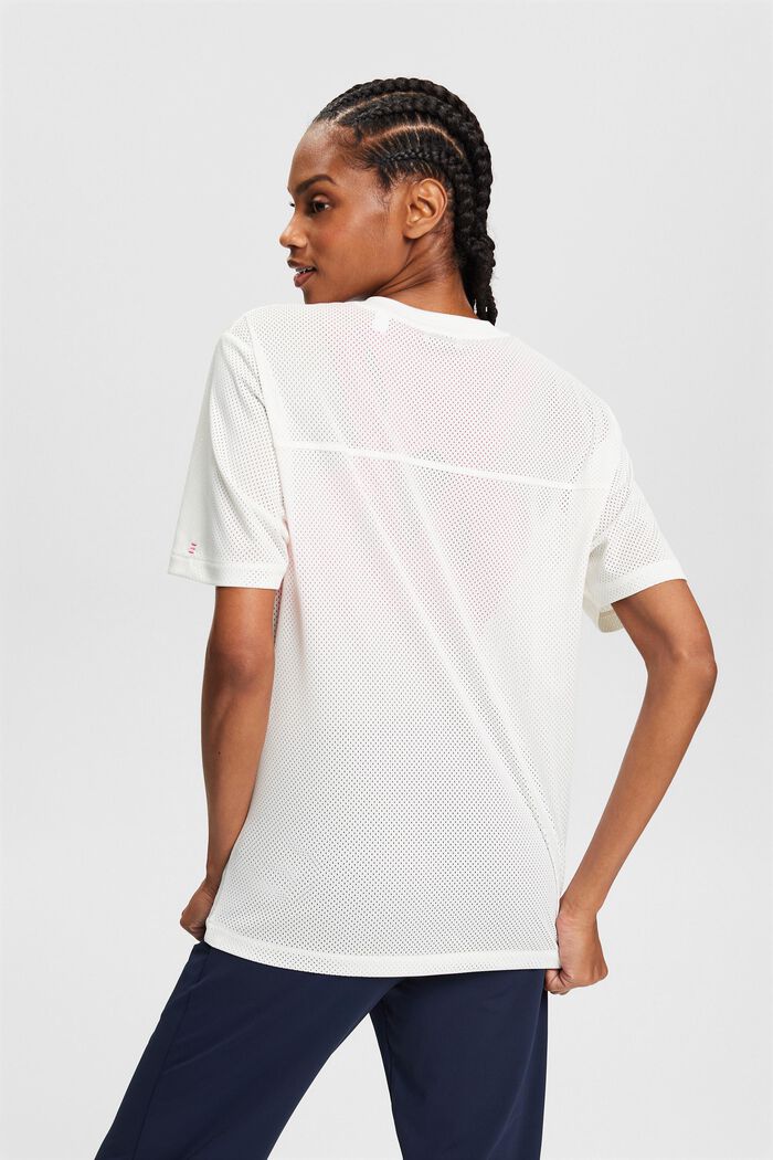 T-shirt i åben strik med V-hals, OFF WHITE, detail image number 3