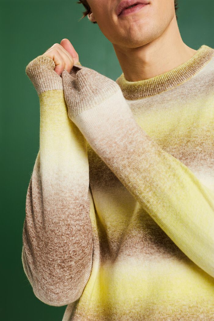 Sweater med rund hals og graduerede striber, BARK, detail image number 3