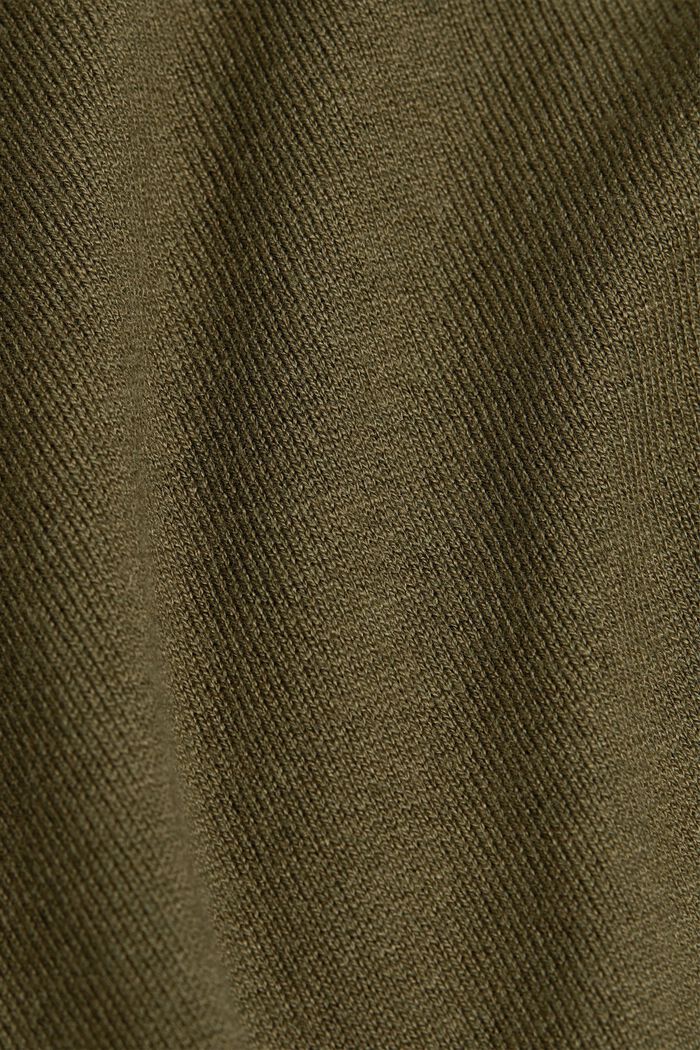Cardigan i økologisk bomuldsblanding, KHAKI GREEN, detail image number 1