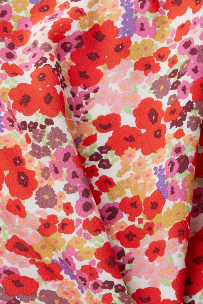 Blomstret bluse med V-hals, OFF WHITE, detail image number 4