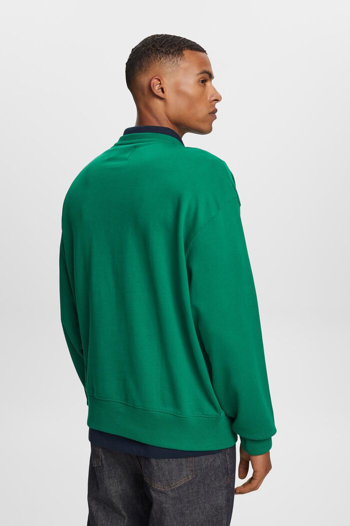 Sweatshirt i økologisk bomuld med logo, DARK GREEN, detail image number 3