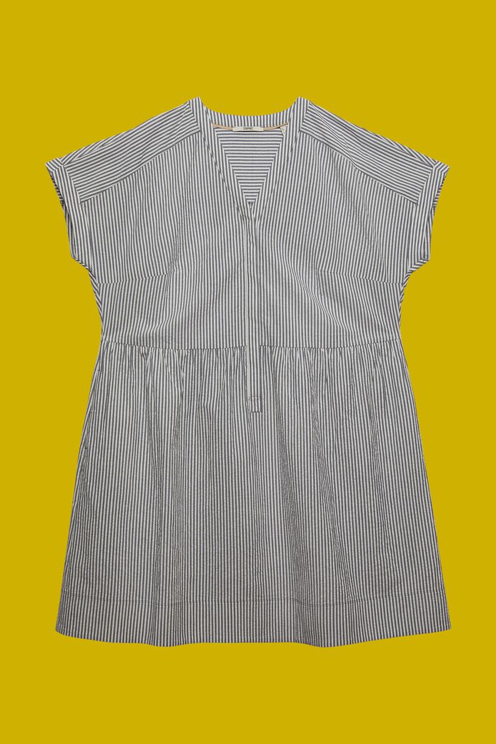 CURVY seersucker-kjole, 100 % bomuld, NAVY, detail image number 6