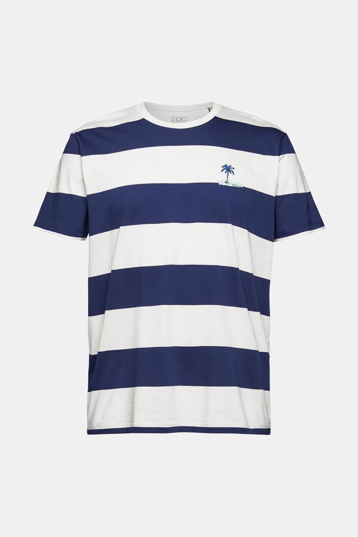 Jersey-T-shirt med striber og print