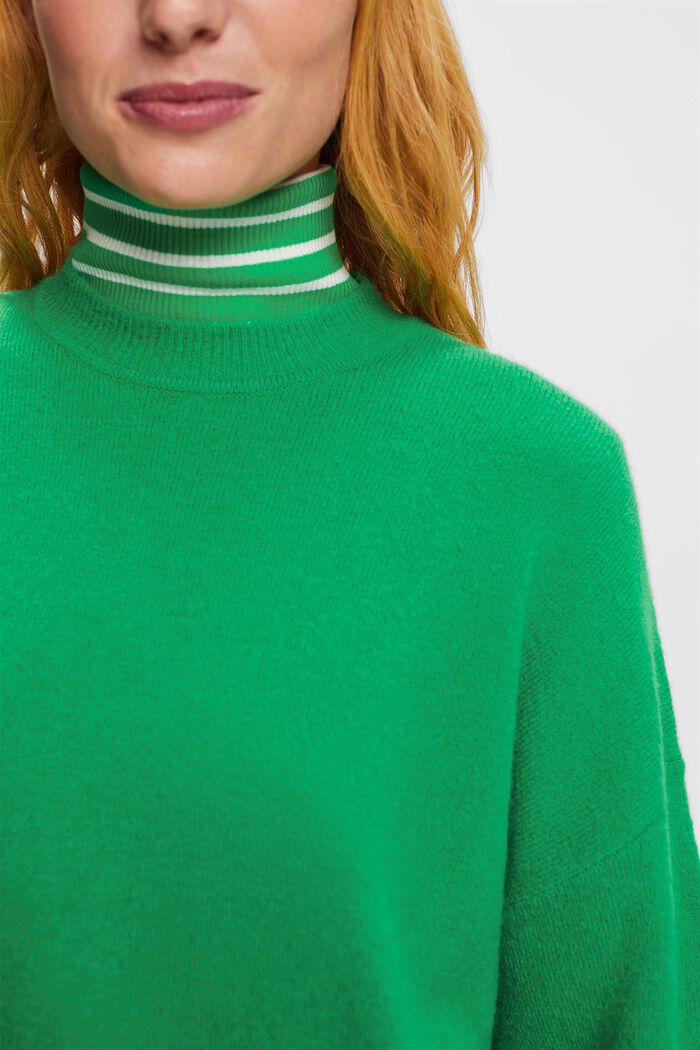 Sweater i uldmiks med rund hals, GREEN, detail image number 1