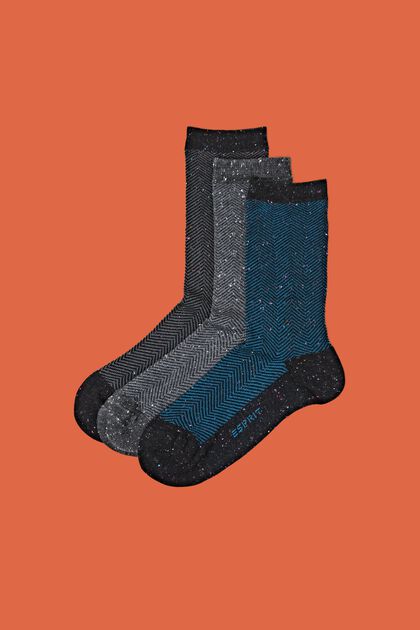 3-pak sokker med sildebensmønster