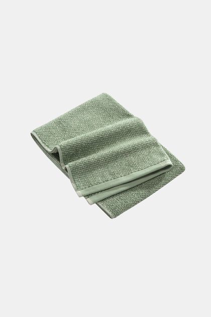Melange-håndklæde, 100 % bomuld, SOFT GREEN, overview