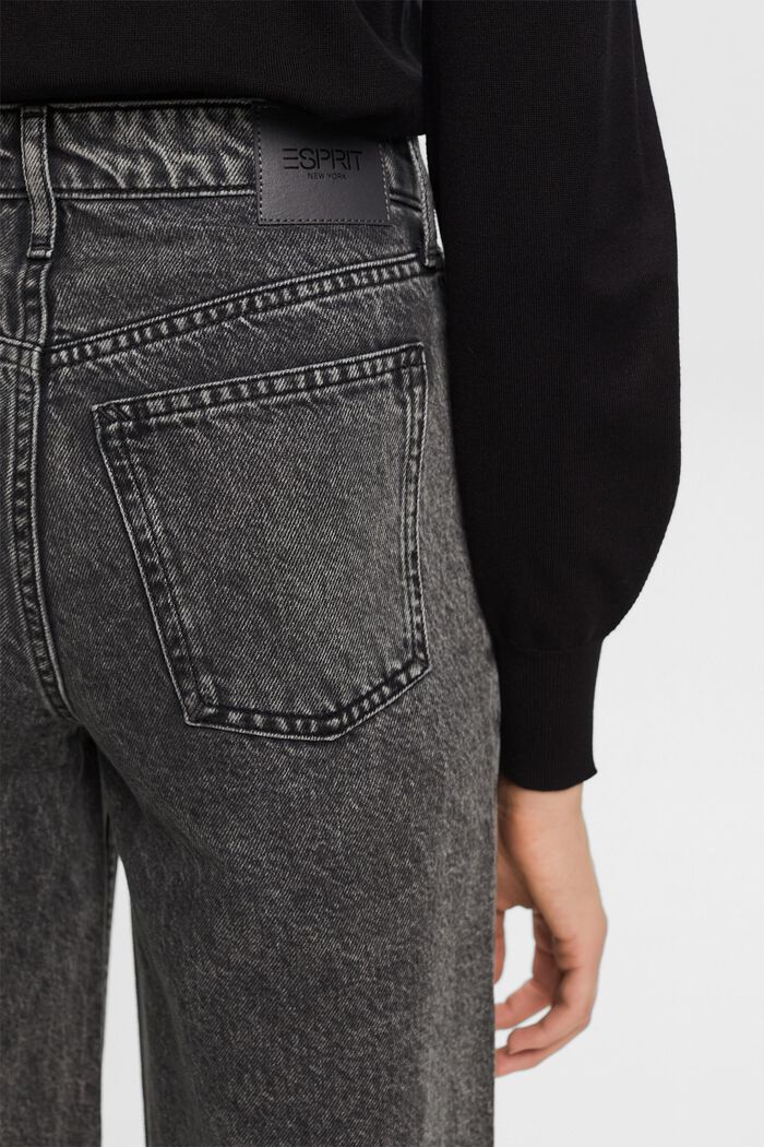 Retro-jeans med høj talje og vide ben, GREY DARK WASHED, detail image number 4