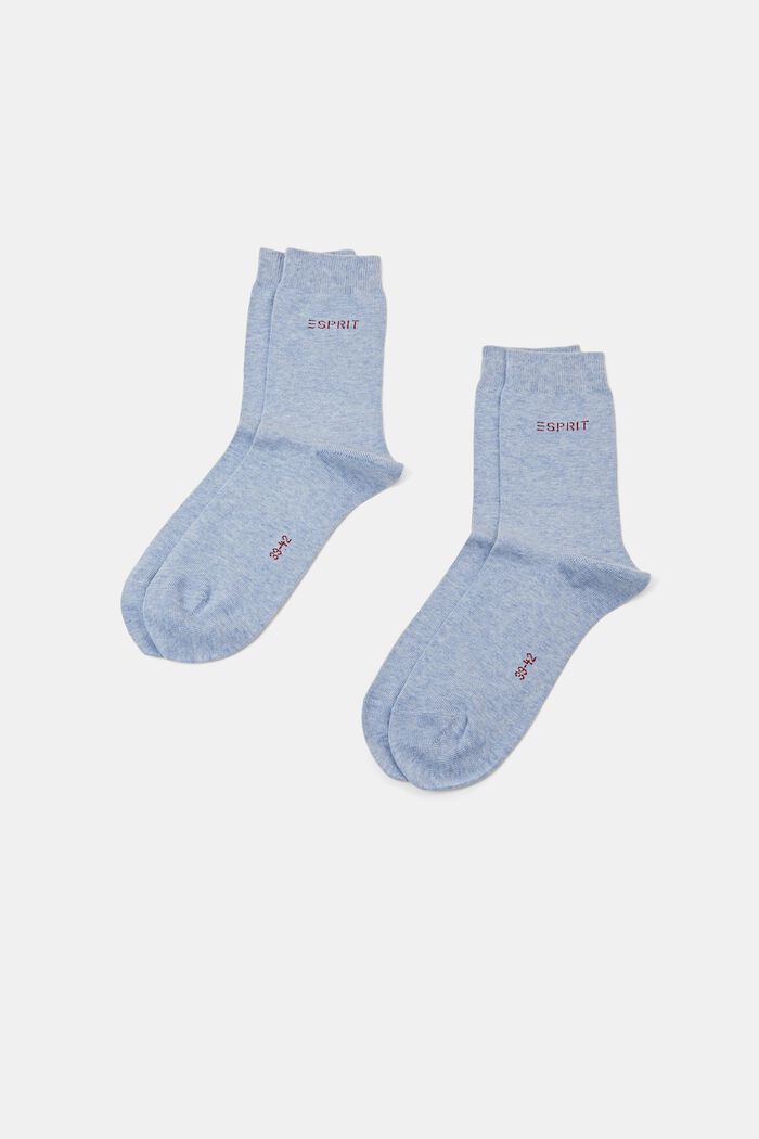 Pakke med 2 par sokker m. striklogo, øko bomuld, JEANS, detail image number 0