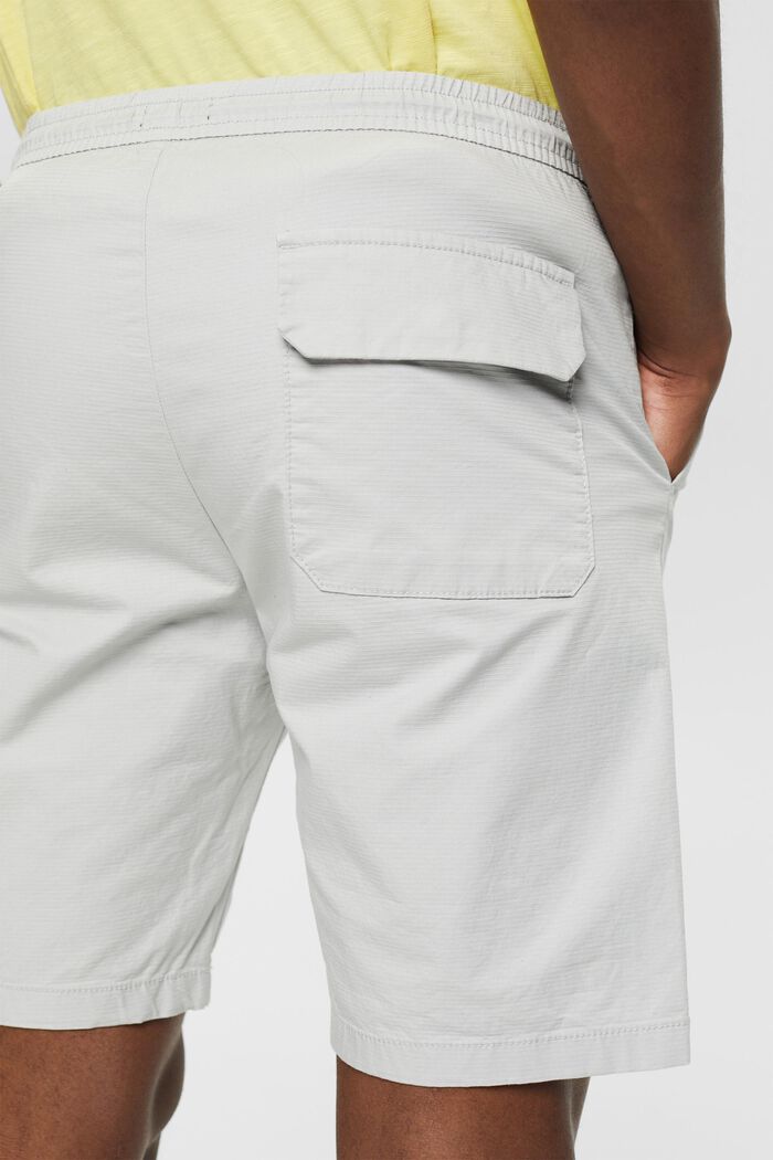 Shorts med elastiklinning, økologisk bomuld, LIGHT GREY, detail image number 5