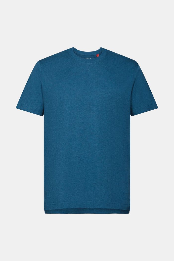 T-shirt med rund hals, 100 % bomuld, GREY BLUE, detail image number 5