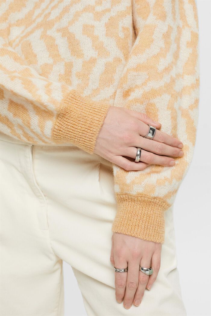 Sweater i uld-/mohairmiks, DUSTY NUDE, detail image number 3