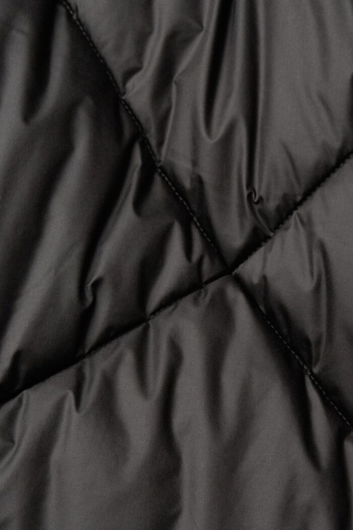 Lang frakke med diamant-quiltning, BLACK, detail image number 1