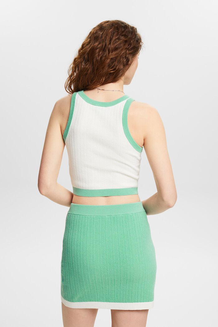 Kort sweatertanktop i to farver, DUSTY GREEN, detail image number 2