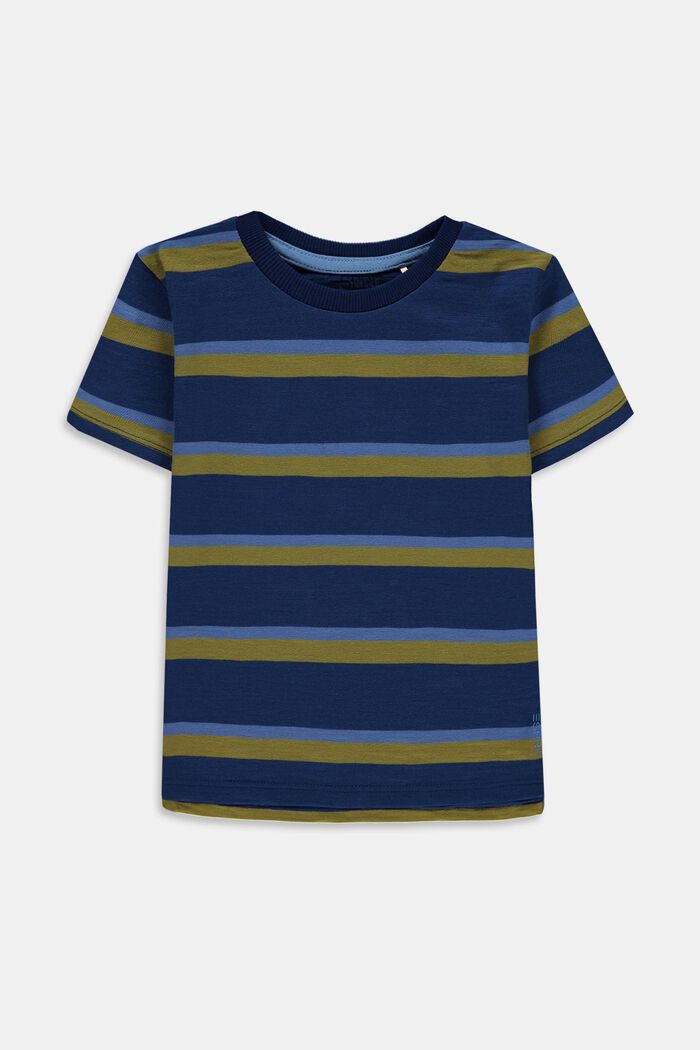 Stribet T-shirt i 100% bomuld, BLUE, overview