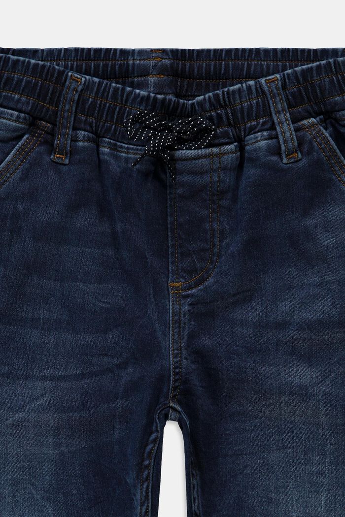 Jeans med elastisk linning, BLUE DARK WASHED, detail image number 2