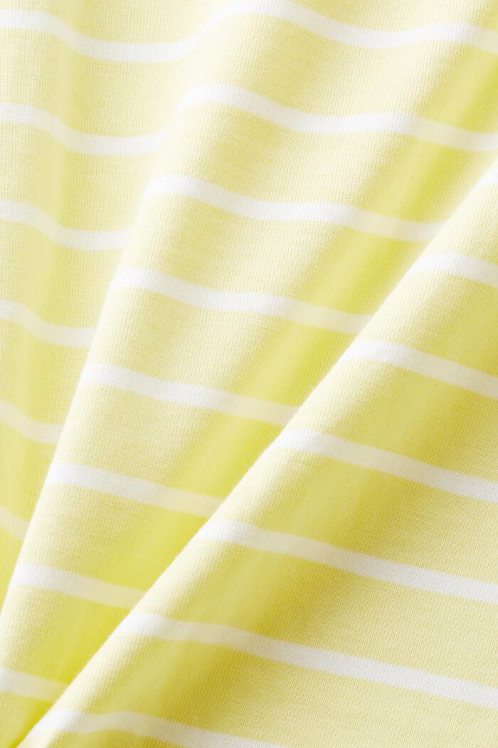 Stribet T-shirt i bomuldsjersey, LIME YELLOW, detail image number 5