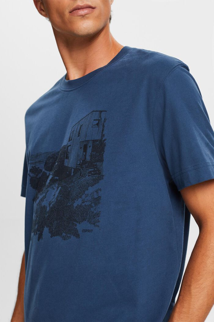 T-shirt med grafisk print, BLUE, detail image number 1