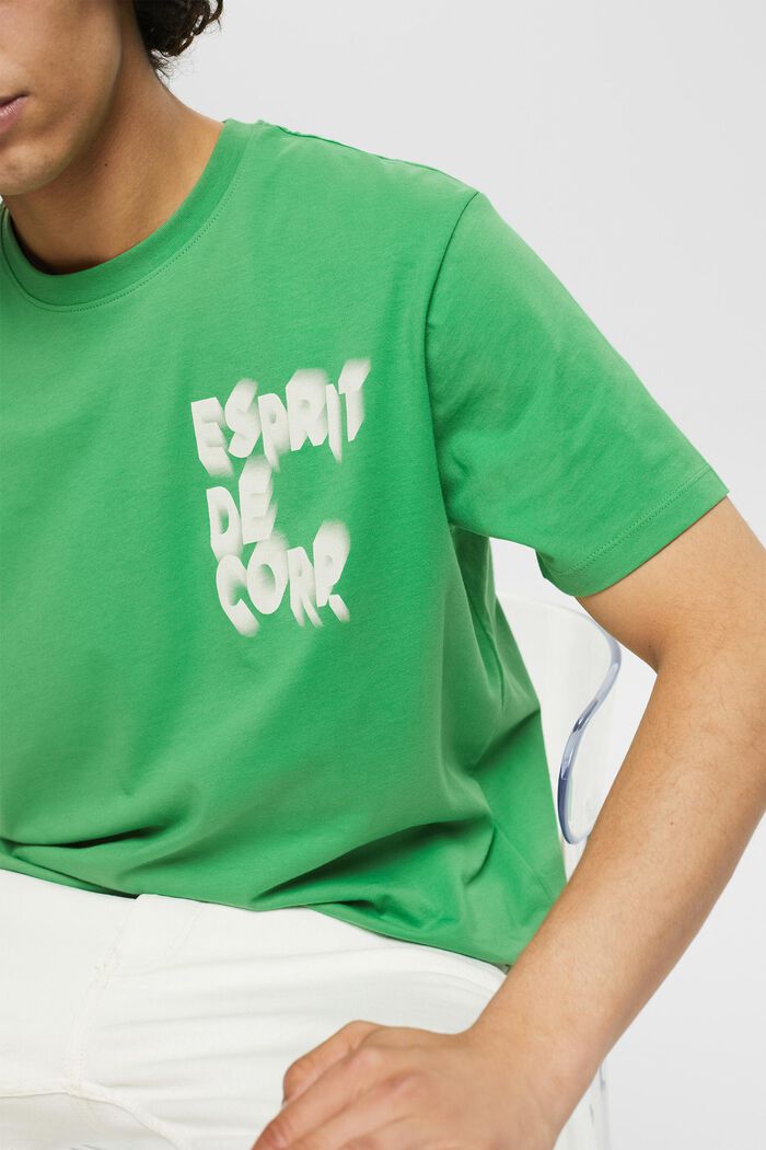 Jersey-T-shirt med print, GREEN, detail image number 2