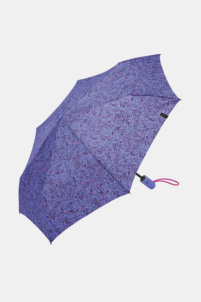 Easymatic paraply i lommestørrelse, blomsterprint, ONE COLOR, detail image number 0