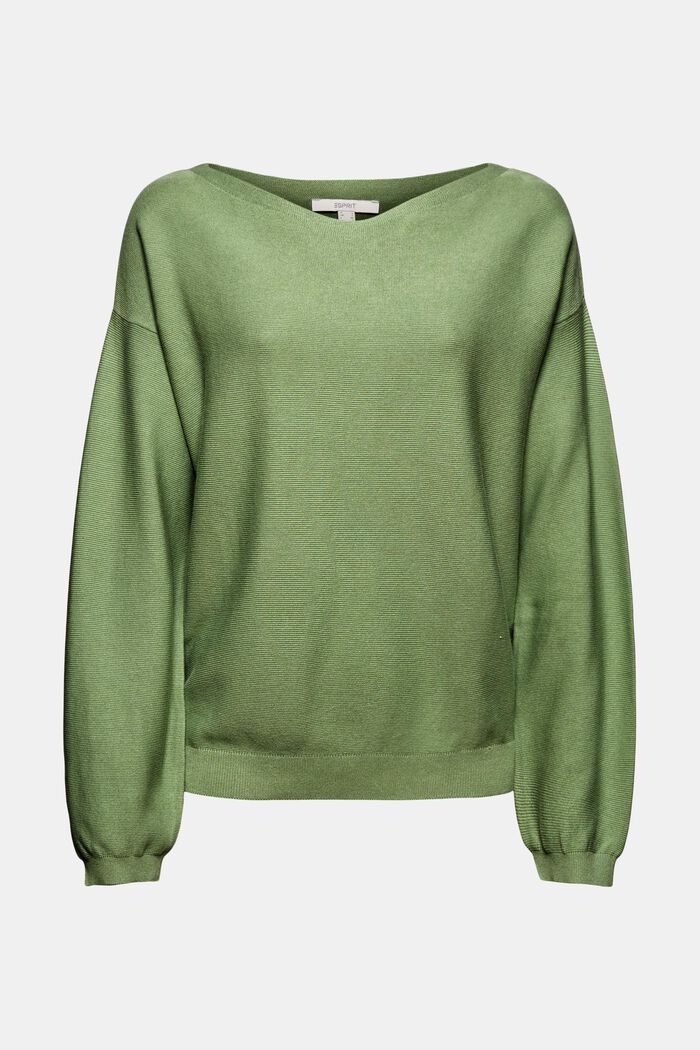 Sweater af 100% økologisk bomuld, LEAF GREEN, detail image number 0