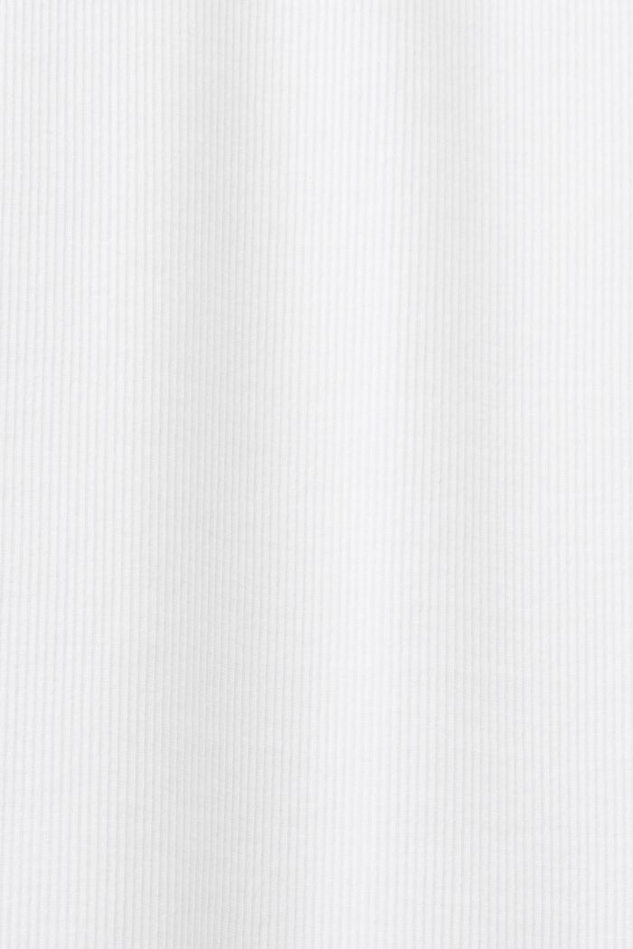 Midikjole i ribbet jersey, stretchbomuld, WHITE, detail image number 5