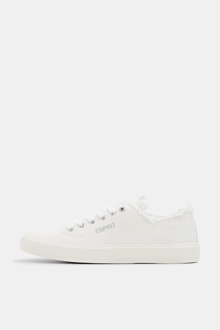 Kanvassneakers med frynsekant, OFF WHITE, overview