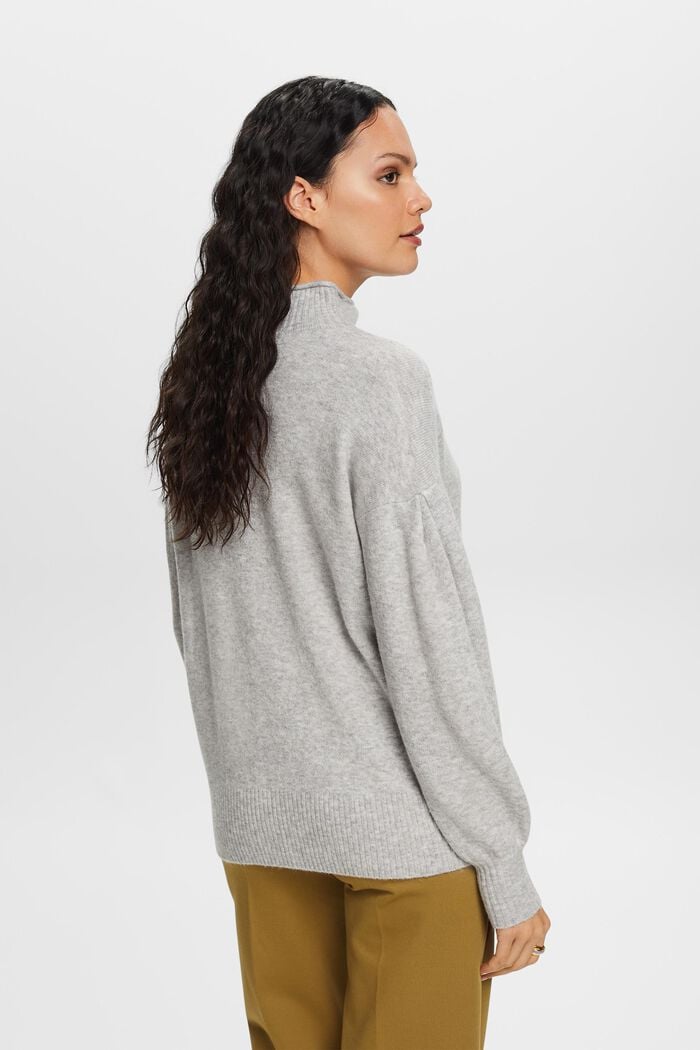 Sweater med høj hals, LIGHT GREY, detail image number 4