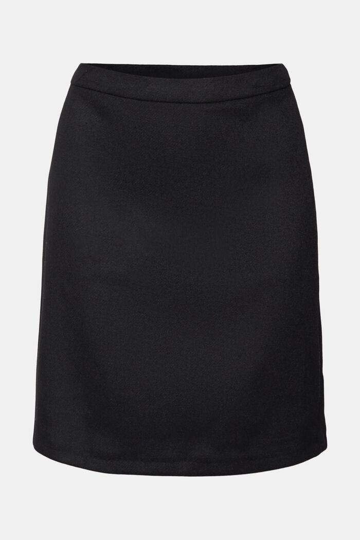 Kort nederdel i uldblanding, BLACK, detail image number 6