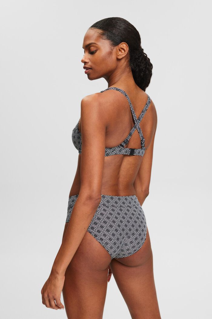 Upolstret bikinitop med bøjle og print, BLACK, detail image number 3