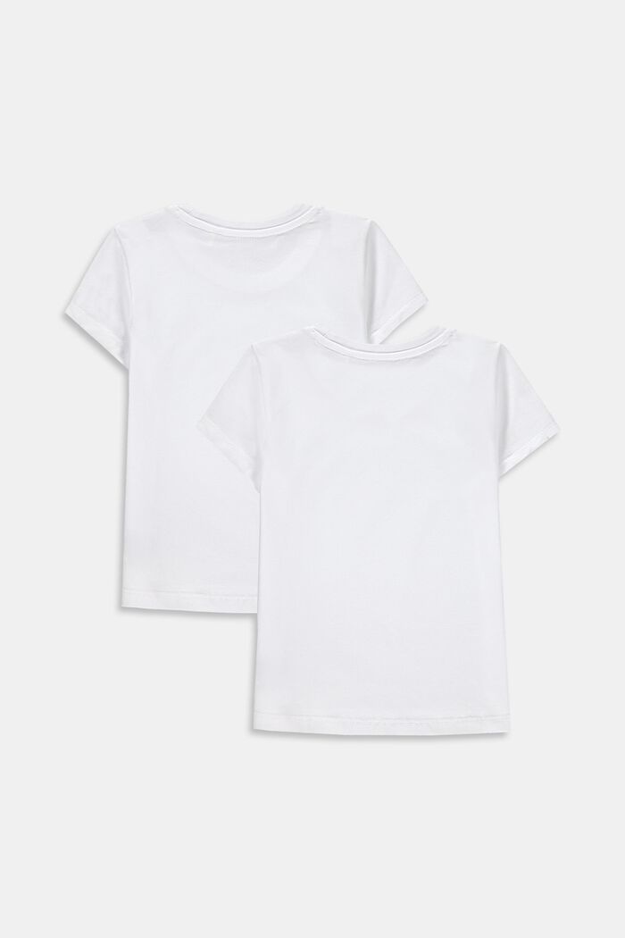 Pakke med 2 T-shirts af bomuldsstretch, WHITE, detail image number 1