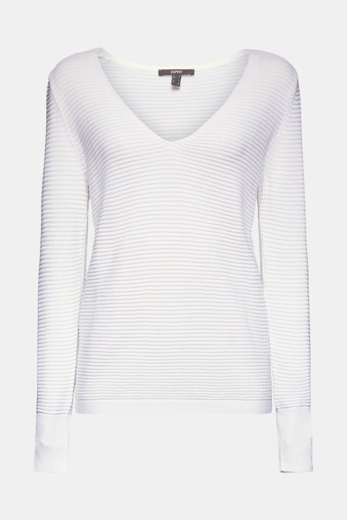 Med lyocell TENCEL™: rib-pullover, WHITE, detail image number 0