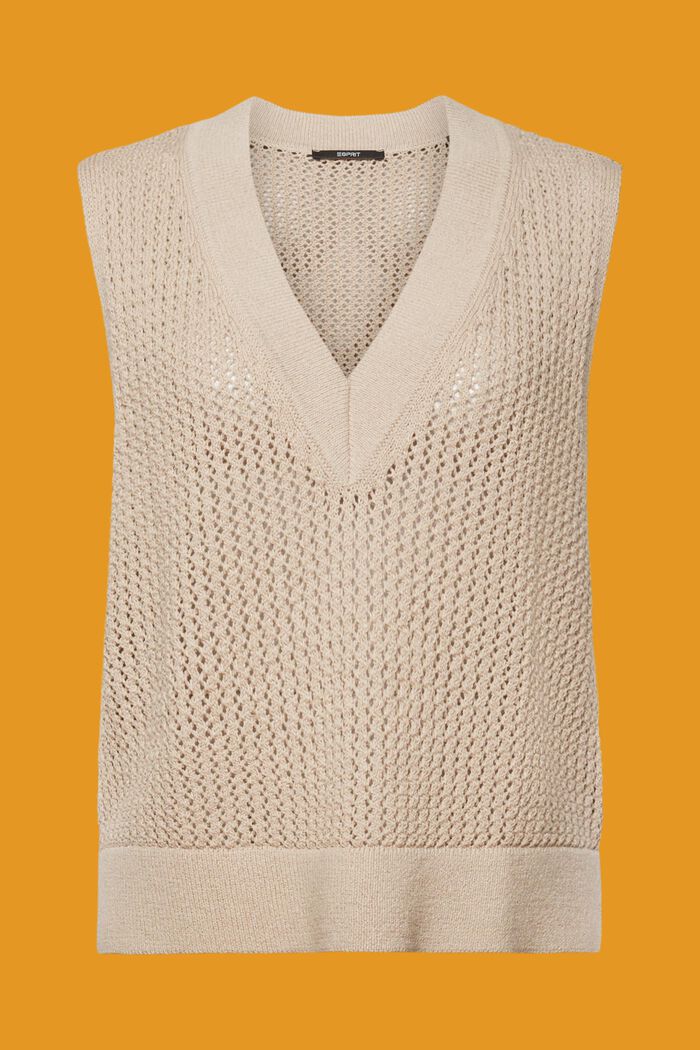Ærmeløs pullover, bomuldsmiks, LIGHT TAUPE, detail image number 5