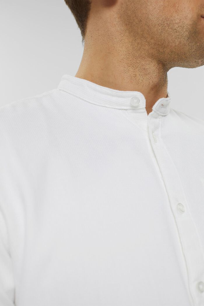 Bomuldsskjorte med kinakrave, WHITE, detail image number 2