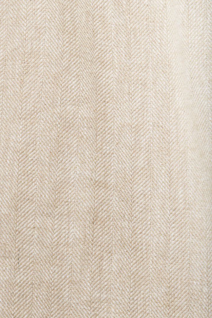 Bukser i bomulds- og hørmiks med sildebensmønster, LIGHT BEIGE, detail image number 5