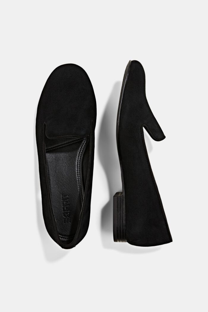 Loafers i ruskind, BLACK, detail image number 1