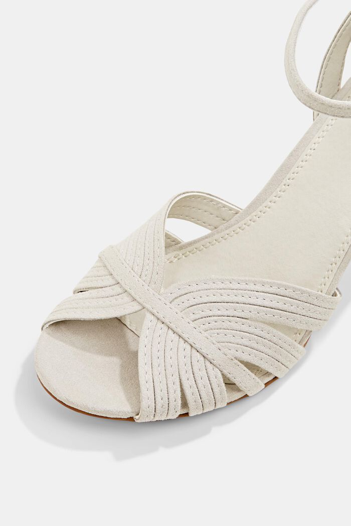 Sandaler med hæl, LIGHT GREY, detail image number 4
