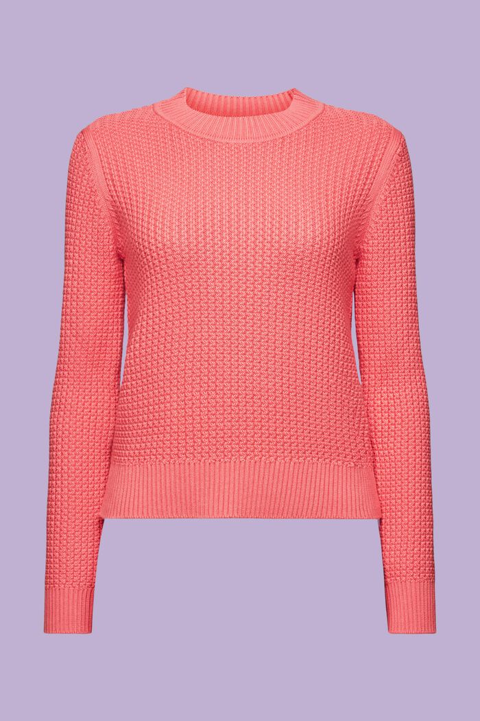 Sweater i struktureret strik med rund hals, PINK, detail image number 5